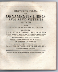 De ornamentis librorum apud veteres usitatis.