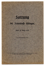 Satzung der Armenkasse Büdingen.