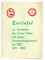 Zeittafel zur Geschichte des Kreises Calau und seiner Kreisparteiorganisation der SED 1971-1985.