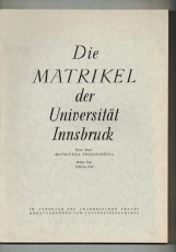 Die Matrikel der Universität Innsbruck.