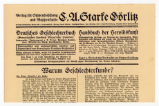 C. A. Starke Görlitz, Verlag für Sippenforschung und Wappenkunde.