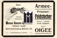 Optische Industrie-Gesellschaft, Optische Anstalt, Berlin-Schöneberg, Bahnhofstr. 22.