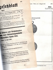 Verordnung des Führers und Reichskanzlers über die Stiftung einer Erinnerungsmedaille für die Olympischen Spiele 1936.