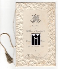 Zur Feier der Silber-Hochzeit von John Rohde und Frau Minna geb. Meyer.