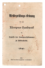 Meisterprüfungs-Ordnung für das Klempner-Handwerk