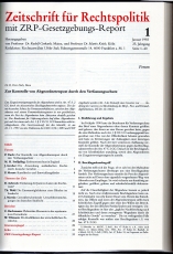 Zeitschrift für Rechtspolitik mit ZRP-Gesetzgebungsreport.