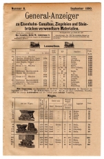 General-Anzeiger für zu Eisenbahn-, Canalbau, Ziegeleien und Steinbrüchen verwendbare Materialien.