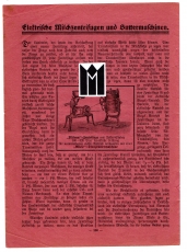 Elektrische Milchzentrifugen und Buttermaschinen.