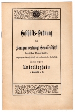 Geschäfts-Ordnung der Honigverwertungs-Genossenschaft bayrischer Bienenzüchter, e. G. m. u. H. mit dem Sitze in Unterliezheim b. Höchstädt a. D.