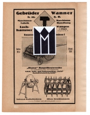 Gebrüder Wanner G.m.b.H., Maschinenfabrik Lochhammer, Maschinenhandlung Wangen i. Allgäu.