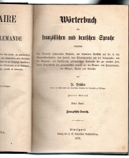 Wörterbuch der französischen und deutschen Sprache. Dictionnaire des langues francaise et allemande.