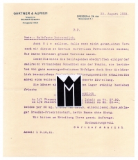 Gärtner & Aurich, Dresden A 24, Bismarckplatz 11, I.