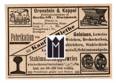Orenstein & Koppel, Feldbahnfabriken in Berlin SW. / Dortmund.