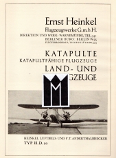 Ernst Heinkel Flugzeugwerke G.m.b.H. Direktion und Werk: Warnemünde, Tel. 541, Berliner Büro: Berlin W 35. Flugverbandhaus, Telefon Lützow 3579.