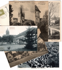 Sammlung von 7 Ansichtspostkarten mit Motiven der Stadt Schwaigern.