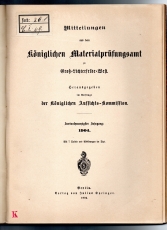 Mitteilungen aus dem  königlichen Materialprüfungsamt zu Groß-Lichterfelde-West.