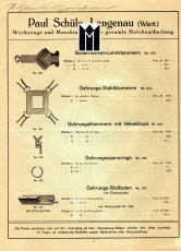 Paul Schüle, Langenau (Württ.). Werkzeuge und Maschinen für die gesamte Holzbearbeitung.