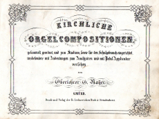 Kirchliche OrgelCompositionen