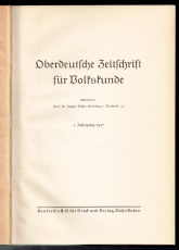 Oberdeutsche Zeitschrift für Volkskunde.