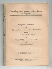 Grundlagen des modernen Sozialismus in England.