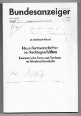 Neue Formvorschriften bei Rechtsgeschäften.