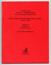 Synopse zum Personengesellschaftsrechtsmodernisierungsgesetz (MoPeG).