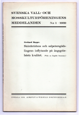 Skördetidens och salpetersgödslingens inflytande pa ängsgröehöets kvalitet.