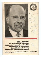 Erklärung des Vorsitzenden des Staatsrates der Deutschen Demokratischen Republik, Walter Ulbricht, zur Ausarbeitung der sozialistischen Verfassung der Deutschen Demokratischen Republik