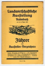 Landwirtschaftliche Ausstellung Kulmbach 12. 13. 14. Sept. 1925. (Umschlagtitel).