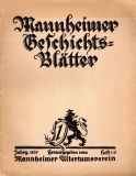 Mannheimer Geschichtsblätter.
