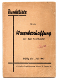Punktliste für die Warenbeschaffung auf dem Textilsektor.