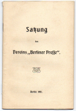 Satzung des Vereins Berliner Presse.