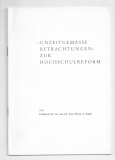 Unzeitgemäße Betrachtungen zur Hochschulreform.