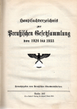 Hauptsachverzeichnis zur Preußischen Gesetzsammlung von 1926 bis 1935.
