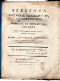 Specimen zoologiae geographicae, quadrupedum domicilia et migrationes sistens.