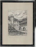 Schlosshof in Pfedelbach 1945 Bezeichnung in Bleistift).