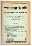 Wehrsteuer-Tabelle (Dritte Ausgabe) nebst Erläuterungen zur Wehrsteuer.
