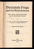 Die soziale Frage und der Sozialismus.
