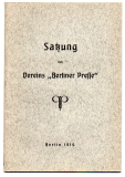 Satzung des Vereins Berliner Presse.