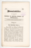 Monatsblätter. Hrsg. von der Gesellschaft für Pommersche Geschichte und Alterthumskunde.