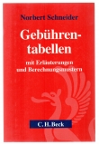 Gebührentabellen mit Erläuterungen und Berechnungsmustern.