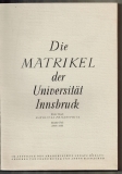 Die Matrikel der Universität Innsbruck.