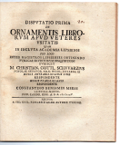 De ornamentis librorum apud veteres usitatis.